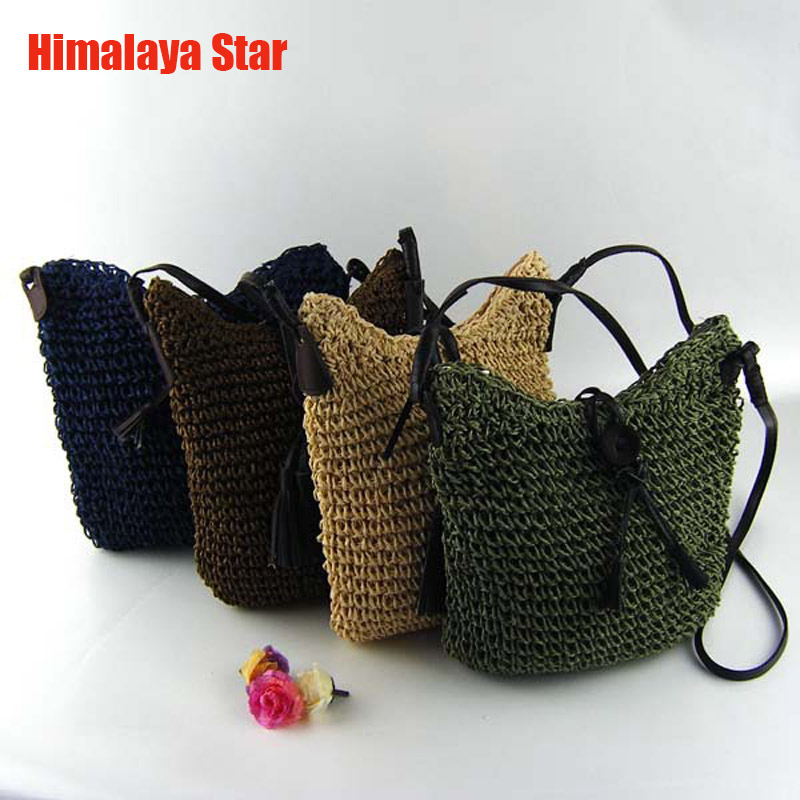 2016 Newest Fashion Woven straw Shoulder Bags Summer font b Women b font Crossbody Burlap Pouches