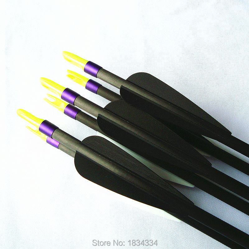 Replaceable 30 pure Carbon arrow spine 400 500 600 completed arrow Hunting practice archery for bow