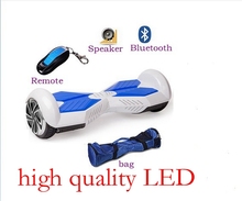 7″ two smart balance wheel balancing scooter skate board unicycle hoverboard bluetooth speaker w/ LED remote electric control