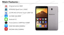 J Original Lenovo S860 MTK6582 Quad Core Mobile Phone 5 3 IPS HD 1280 720 Rear
