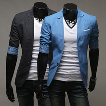 2015 Top Fashion Rushed Regular Polyester Cotton Single Breasted Broadcloth Full Jacket Blazer Men Blazer Masculino
