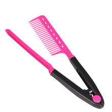 Fashion Brand Beauty V Type Hair Straightener Comb DIY Salon Hairdressing Styling Tool high quality free