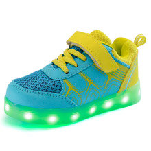 New Children s USB Charging Colorful Luminous Shoes 2016 Brand Kids Fashion Sneakers with Led Light