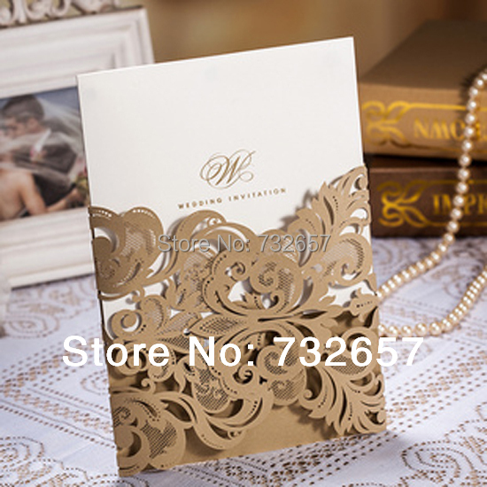 Brown wedding invitations cheap