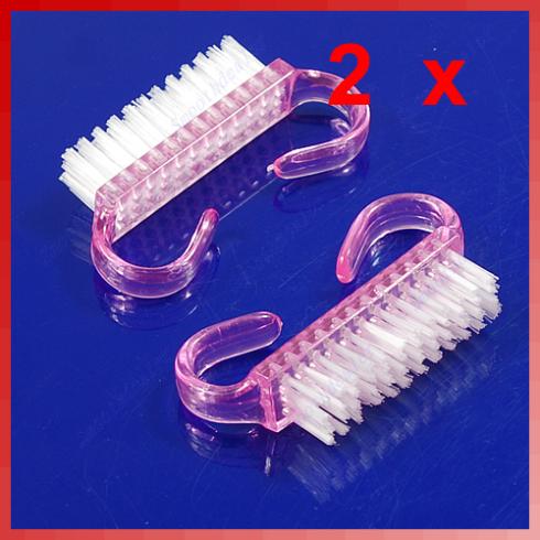 Hot Sell 10pcs/lot Plastic Handle Pink Nail Art Dust Clean Cleaning Brush Manicure Pedicure Tool  Free Shipping