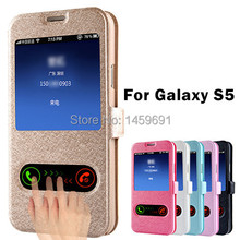 Hot Sale Luxury S5 Silk Leather Phone Bags Cases Covers Phone Protector For Samsung Galaxy S5