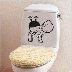 Гаджет  2014 New Funny bathroom decro Home Decoration Creative Toilet stickers Cute Kids Wall Stricker  None Дом и Сад
