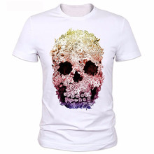Mens t shirts fashion Skull 3d t shirt men Hip Hop Men T-shirt Casual Fitness Color the skeleton design Personality T-shirt