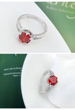 Simulated oval big ruby rings for women 6 Claws ring White classic Cubic Zirconia diamond Engagement