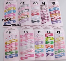 26 patterns Novelty Children Hairpins Mix any patterns 36pcs (3 cards) 32mm baby girl hair clips for hair headwear accessories