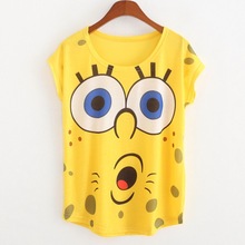 Factory Outlet New 2016 summer style T-shirt Women Unique short sleeve minions printing sweet Casual T shirt Tees Tops
