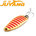 4pcs JUYANG Genuine Brand Single Curve III Spoon Surface Lure Carp Fishing Metal Stosh Bait Treble