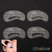 4pcs/set Styles Grooming Stencil Kit Make Up MakeUp Shaping DIY Beauty Eyebrow Template Stencils Tools Accessories 02IG