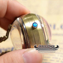 wholesale buyer price good quality Chic accessories Steampunk Skeleton bronze glass ball mechanical pocket watch