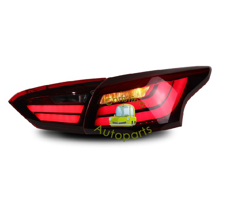 LED Taillights For Ford Focus Tail Lights Sedan 2012 2013 Rear Lamps Smoked Red (4)