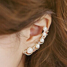 Fashion Earring Jewelry for Women Elegant Vintage Simple Style simulated pearl Ear Cuff Wrap Stud Earrings Gold Silver Plated