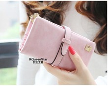 2015 New Fashion Women Wallet Matte Leather 7 Colors Clutch Wallets Ladies Long Clutches Two Fold
