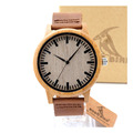 BOBO BIRD A16A19 Mens Natural Wood Bamboo Watches Womens Vintage Wooden Watch With Genuine Leather Band