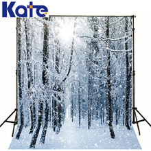 6.5X10Ft Backgrounds For Photo Studio Photography Backdrops Sunshine Snow Covered Branches Tree Floor For Wedding Thick Cloth