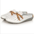 Summer new fashion comfortable flat non slip shoes breathable with flat bottom Scuffs genuine leather women