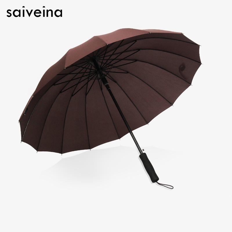 Saiveina зонтик дождь женщины автоматический зонт прямой зонтик сильный ветрозащитный зонтик мужчины лонг-ручка 16 ребра