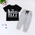 New Summer Toddler cute Letter Print Tops T shirt Long Pants Trousers Clothing Fashion Set Free