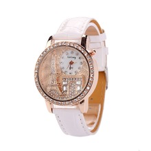 5 Colors New Women’s Watch Luxury Crystal The Eiffel Tower Watch rhinestoneFashion Ladies Women Dress Quartz Wristwatches