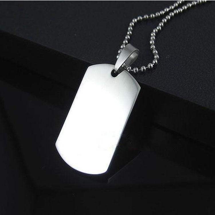 Polished Army Military Pendant Necklace Dog Tags For Men 316L Stainless Steel Necklaces Fine Jewelry Bijoux
