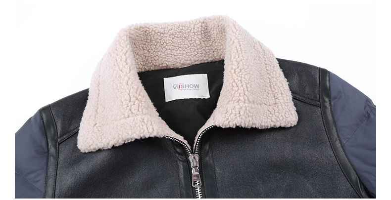 VIISHOW Brand 2015 New Arrival Men Winter Jackets Men s Coat leather sleeve splicing design down