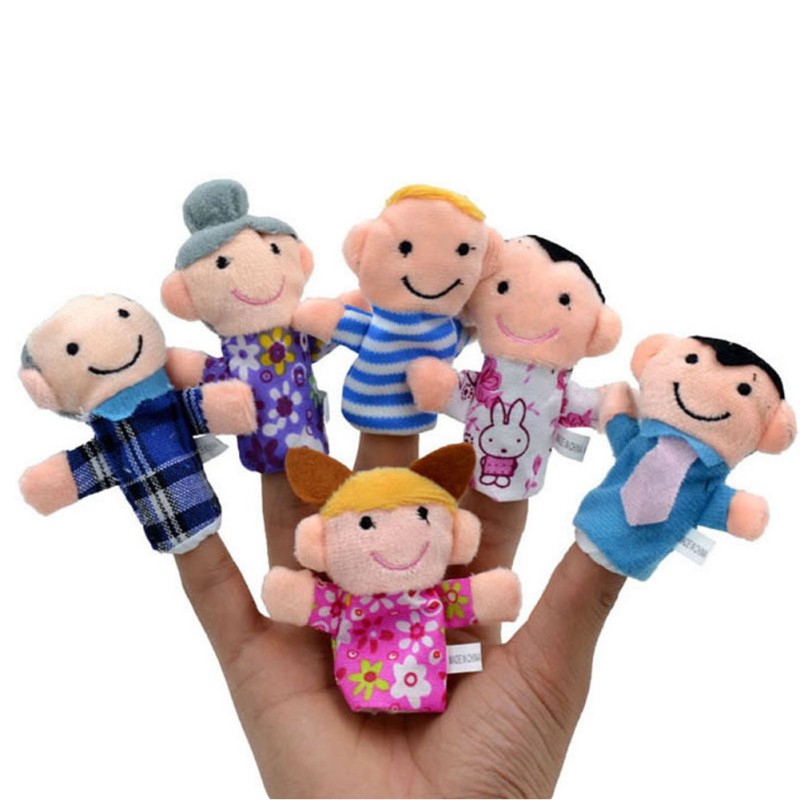 6Pcs/lot Family Finger Fantoches De Dedo Puppets Cloth Doll Baby Kids Educational Hand Toy aeProduct.getSubject()