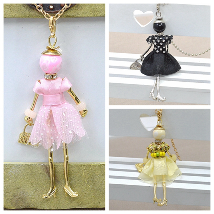 2015 New Arrival Doll Pendants Cute Women Necklace Female Jewelry top selling charms free shipping accessories