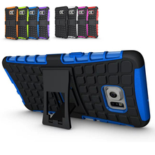 Hybrid TPU Silicone + Hard Case Cover with Stand for Samsung Galaxy S7 S7Edge