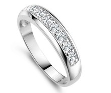 60 off Ladies White Gold Plated Engagement Women s Austrian Crystal Finger Ring Zircon CZ Diamond