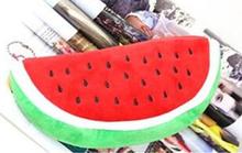Novel Design Cartoon Pencil Case Plush Large Pen Bag For Kids Pen Bag Lovely Watermelon Pencil Case