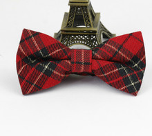 Hot Style Square Lattice Plaid Red Men Bowties Contton Gentlemen Wedding Party Bow Tie Free Shipping