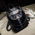 Trendy New Rivets Ornament Black Backpack Women All match Genuine Leather Zipper Bag Fashion Casual Travel