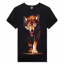 Mens 3D Print Shirts Animal Skull Tiger Wolfs Crew Neck Top Tee T Shirt Summer Style