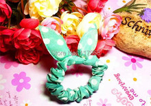 10Pcs Fashion Mix Style Clips Hair band Polka dot leopard hair rope Accessories for girls Rabbit
