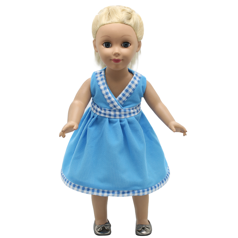 American Girl Dolls Clothing Black and White font b Plaid b font Dress Lace 5 Colors