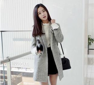 2015 Winter Autumn Women Coat Woolen Female Long Sleeve Warm Casual Solid Long Coat Wool Overcoat Outwear Plus Size