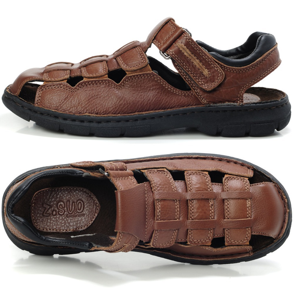 Mens Sport Genuine Leather Sandals Shoes New 2015