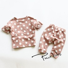 Summer kids clothes sets New cotton boys t shirt shorts suit clothing set sport suits Polka
