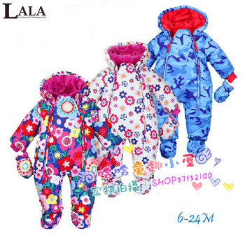 Ребенок - snowsuit, Лала 2015 снег носить новорожденного марка осень зима snowsuit шелка младенца хлопка одежда верхняя одежда детская костюм