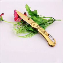 HIGH QUALITY golden Outdoor Portable Multifunction Knife Survival hunting knife folding blade knife camping knife saber
