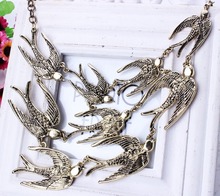 Fashion Women Brand Accessories Vintage Jewelry Swallow Necklace Alloy Clavicle Chain Wholesale Price XL57021