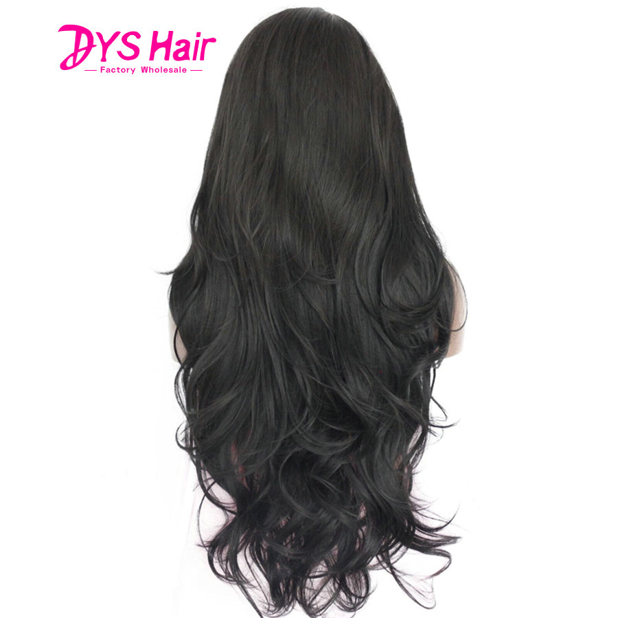 Sexy Synthetic Lace Front Wigs For Women Natural Black Long Body Wave Fluffy Sintetico Perruque Peruca Front Lace Femmle Wig (3)