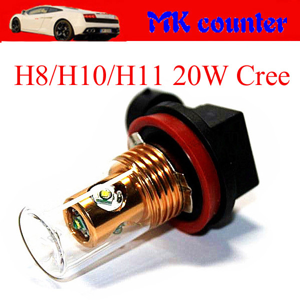 High Power H8 H10 H11 9005 9006 Fog light 20W Cree 5W * 4pcs cree chip 650Lumen LED Car Head lights Packing Light White DC12V