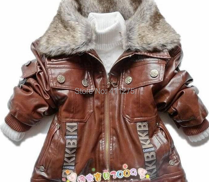 retail children/kids winter clothing boy jacket lovely coats jackets boys outerwear fur collar pu leather coat