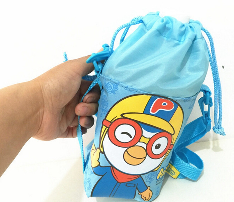 Cute Pororo Toys For Children Outdoor Thermos Baby Bottle Cover Warmer Insulation Baby Bottle Bag Huggers Children School Bag (7)