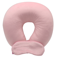 Free Shipping Pure Color pink U Shaped Neck Therapy Pillow Rest Airplane Car Travel Pillow memory Foam Pillow